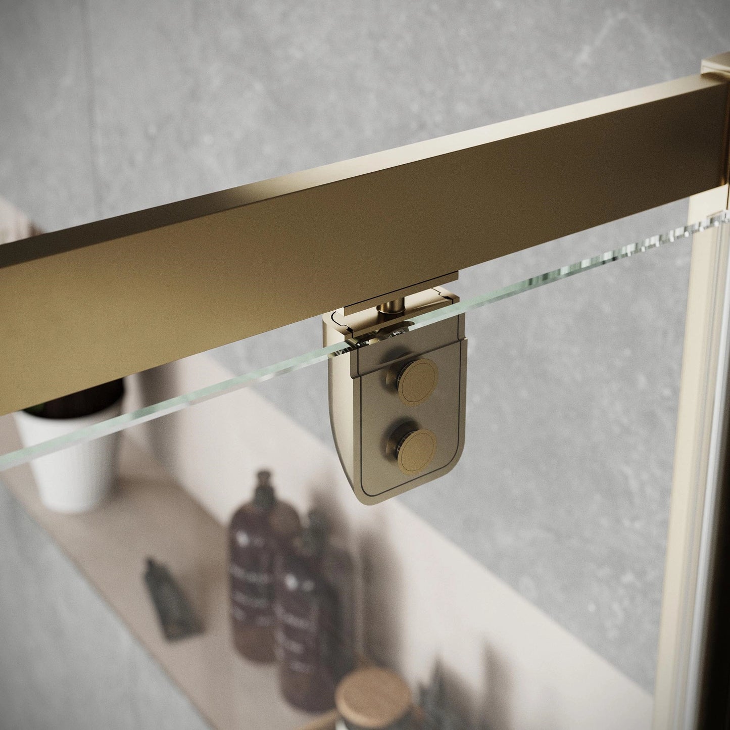 S6 Sliding Door Brushed Brass Shower Door