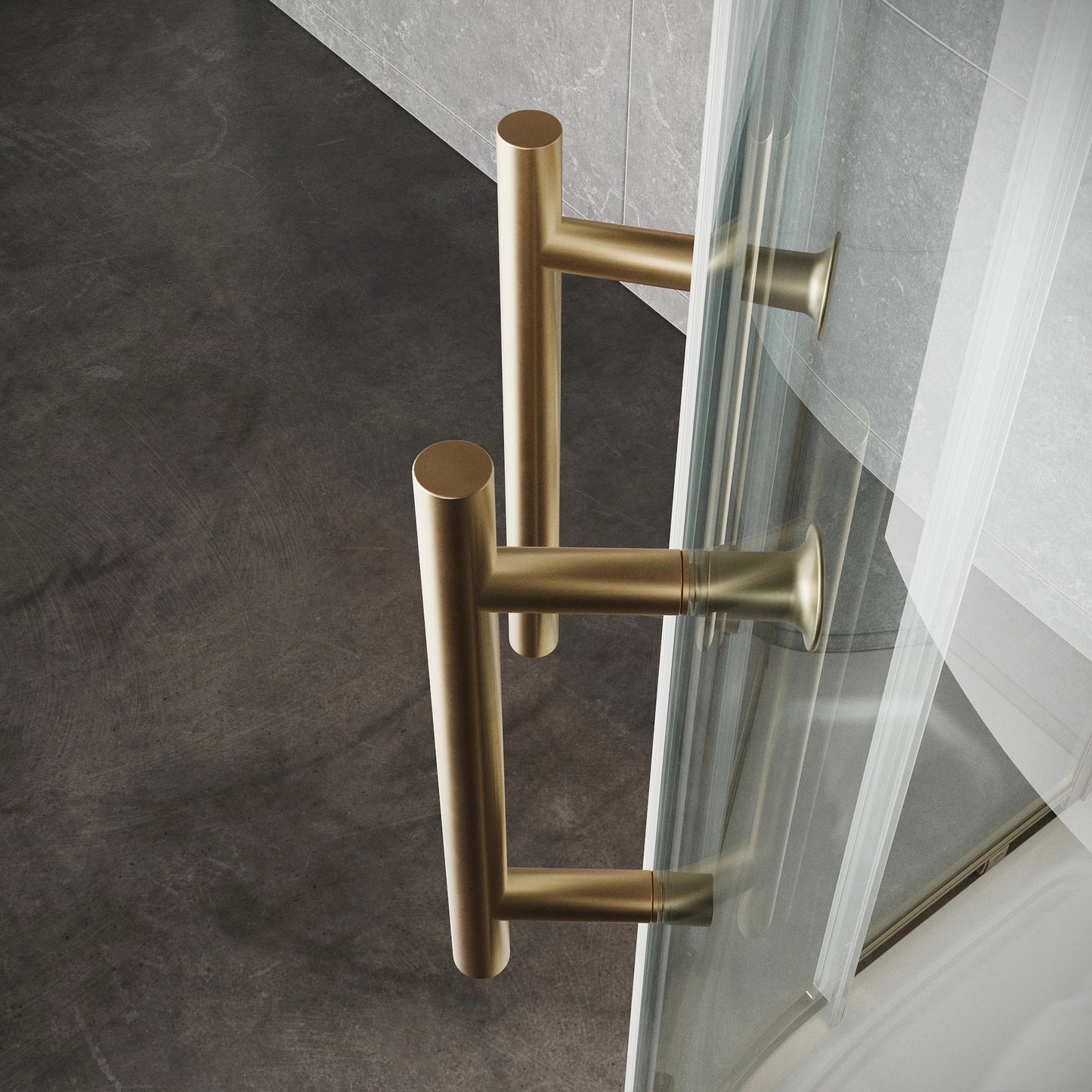 S6 Quadrant Brushed Brass Double Door Shower Enclosure