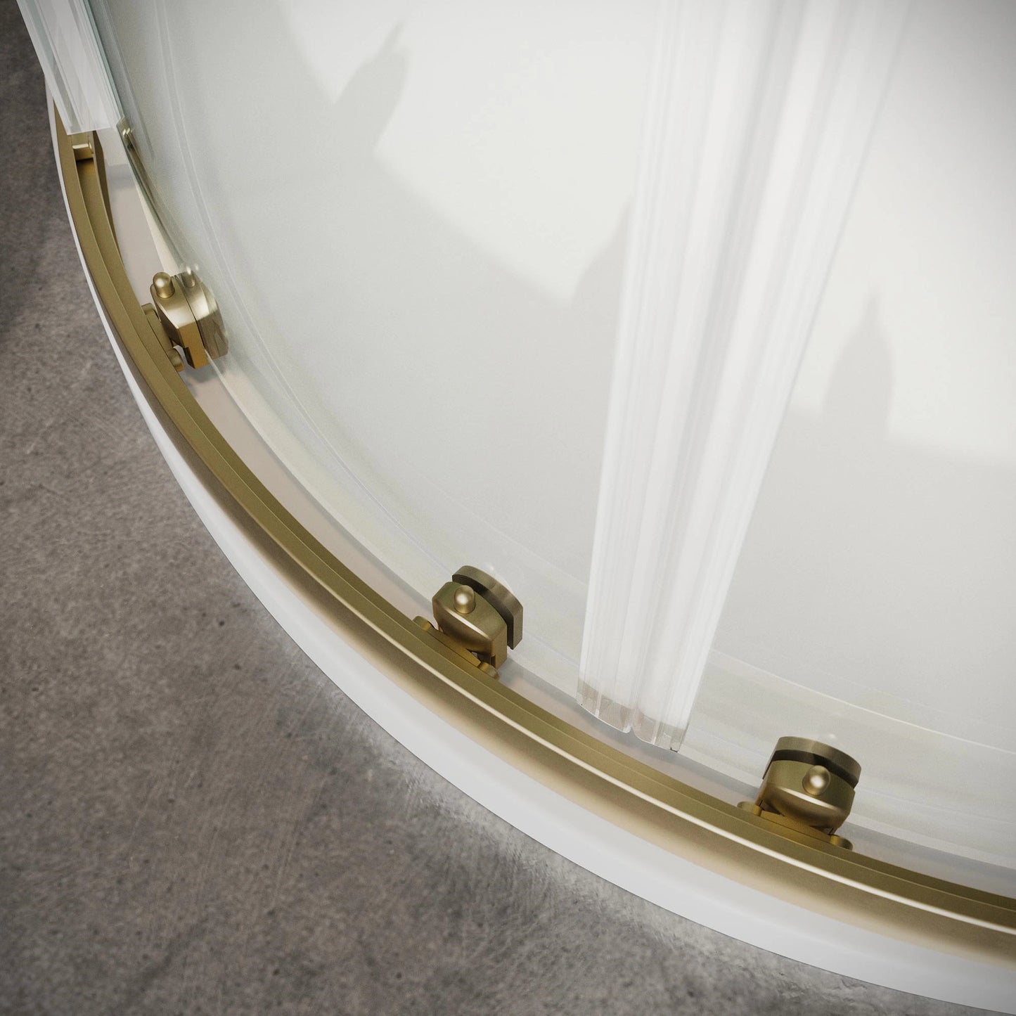 S6 Quadrant Brushed Brass Double Door Shower Enclosure