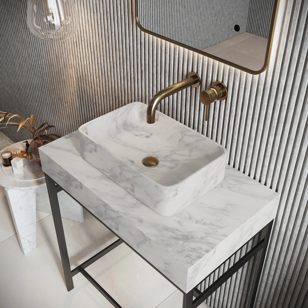 Sanctuary Venato White Marble Counter Top Basin Sink