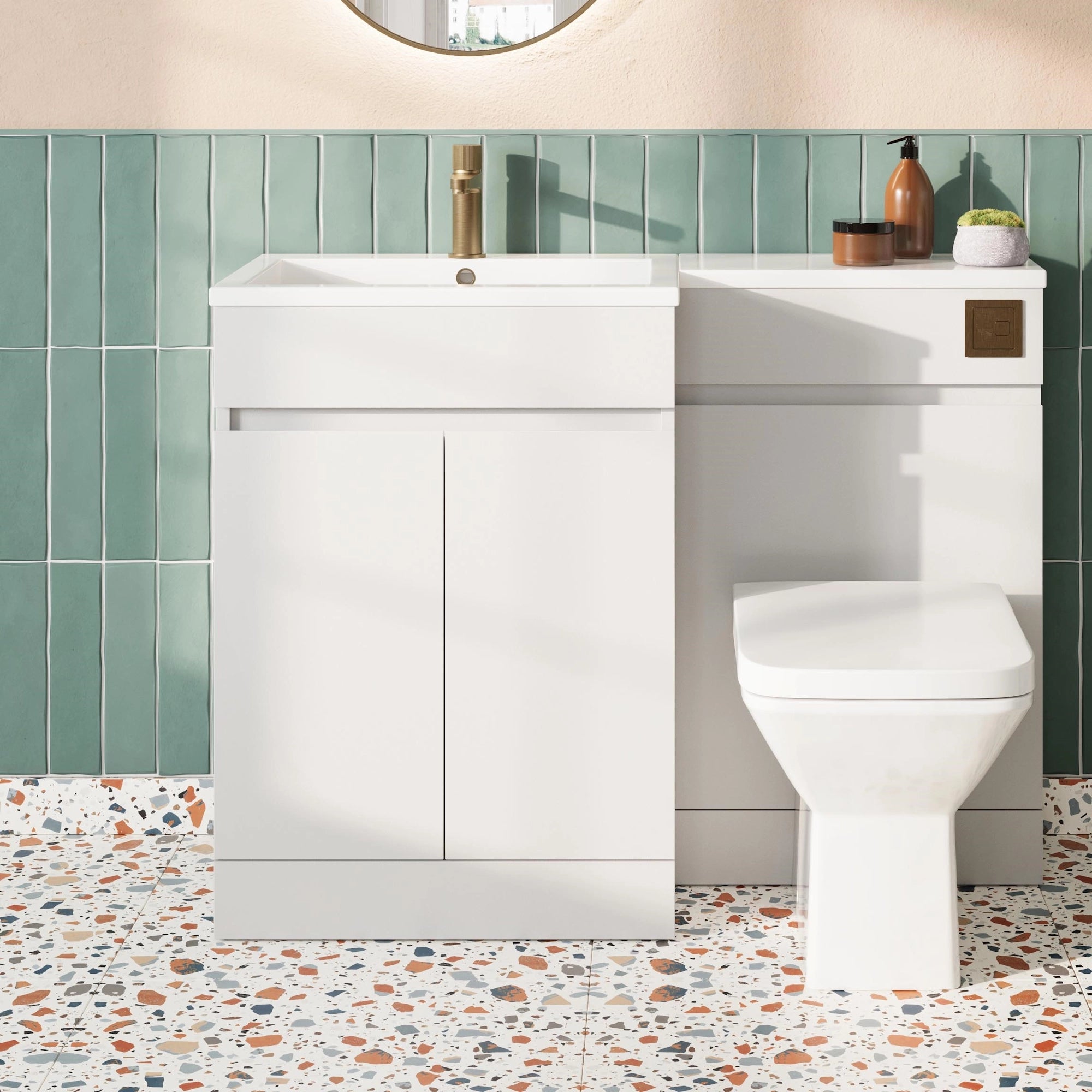 Waterguard Floor Standing Gloss White Basin Sink Vanity Unit