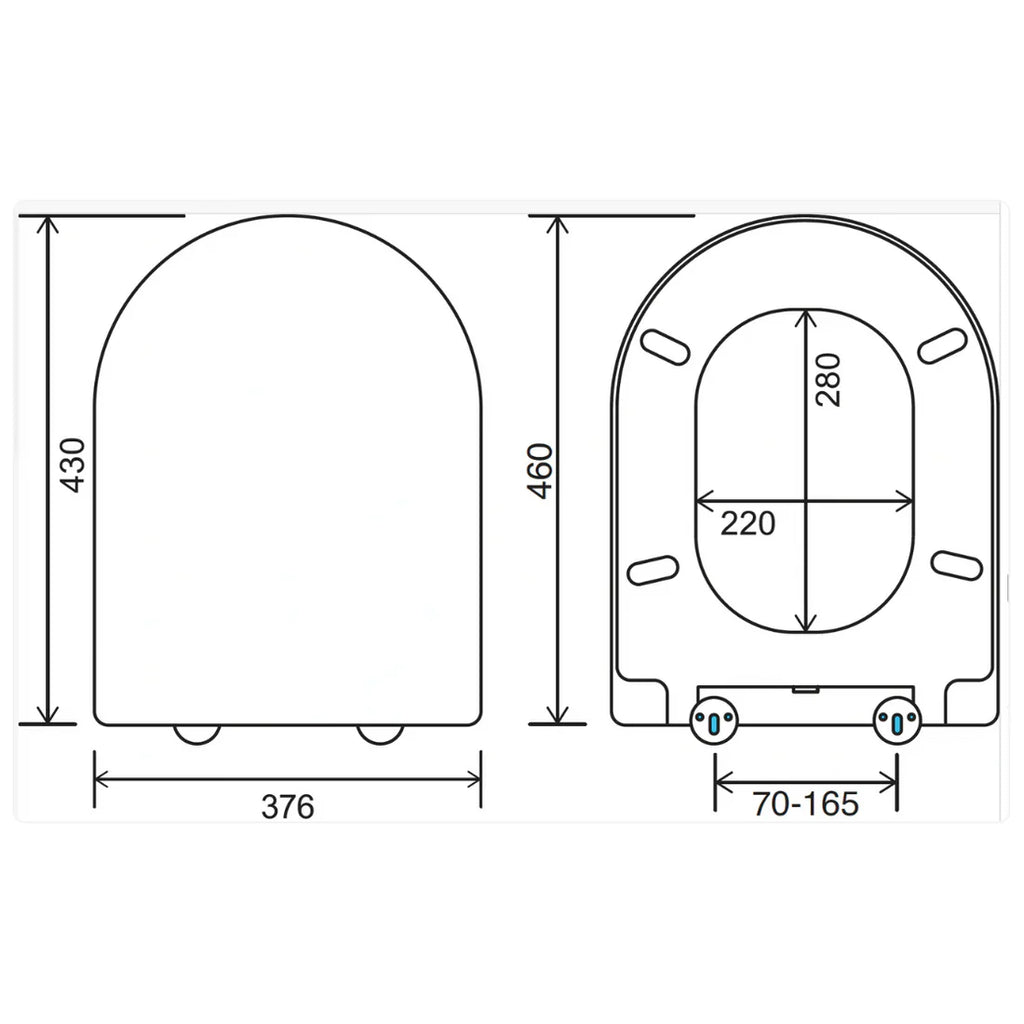 Euroshowers MDF D Shape Soft Close Toilet Seat