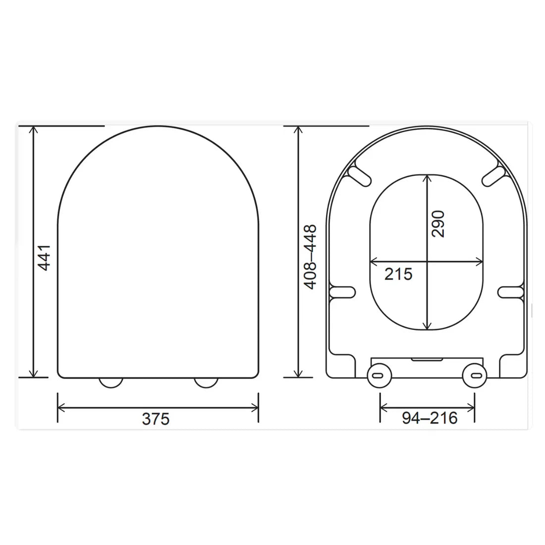 Middle D ONE Rainbow Euroshowers Soft Close Toilet Seat