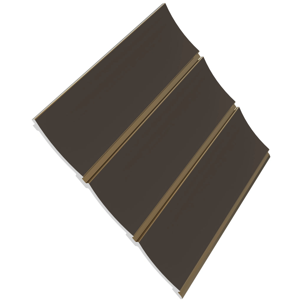 Aluvo Curved Slats Taupe Waterproof Wall Panel