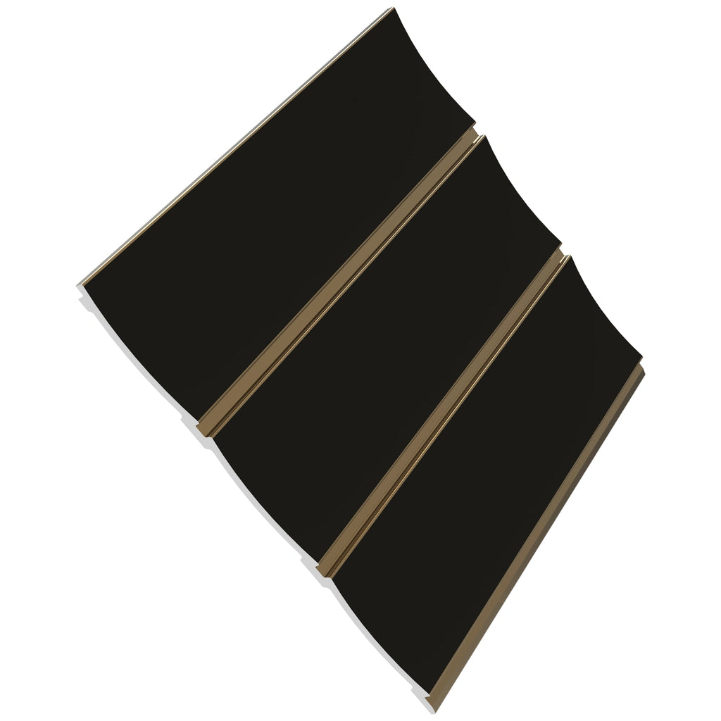 Aluvo Curved Slats Black Waterproof Wall Panel