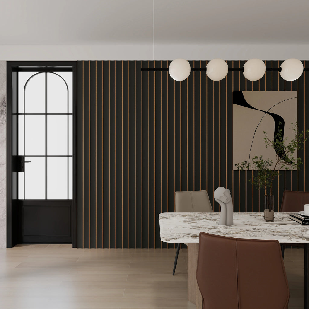 Aluvo Curved Slats Navy Waterproof Wall Panel