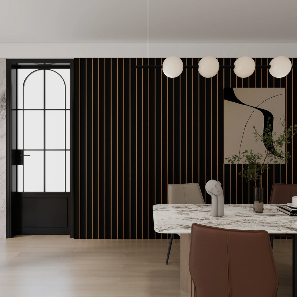 Aluvo Curved Slats Black Waterproof Wall Panel