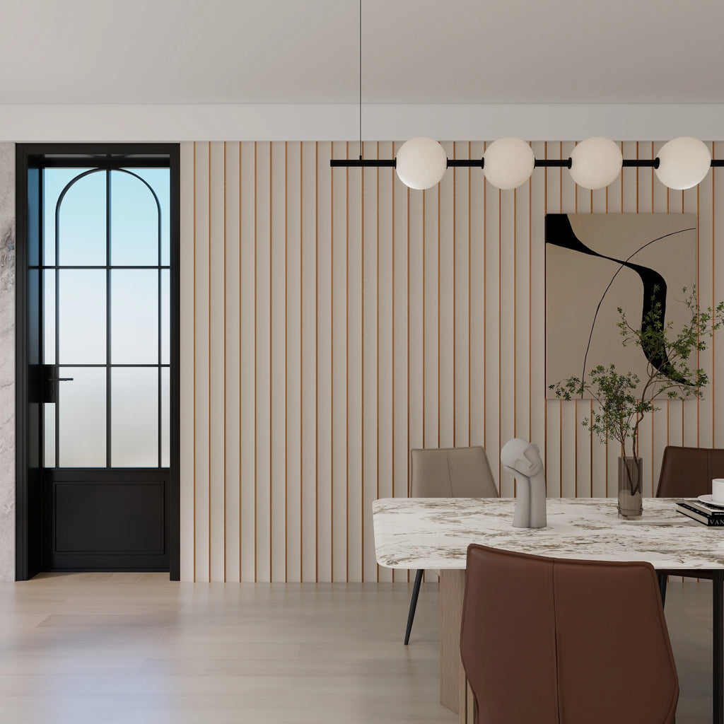 Aluvo Curved Slats White Waterproof Wall Panel
