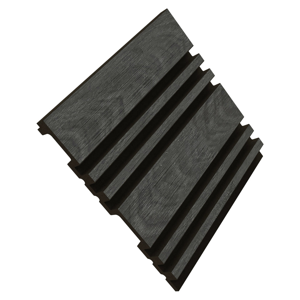 Aluvo LS Slats Black Wood Waterproof Wall Panel