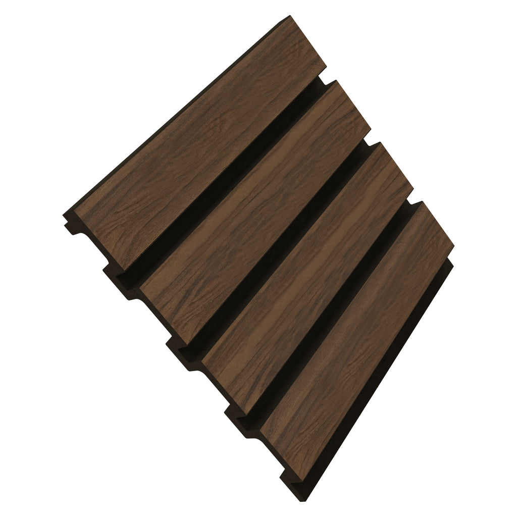 Aluvo 4 Slats Warm Walnut Waterproof Wall Panel