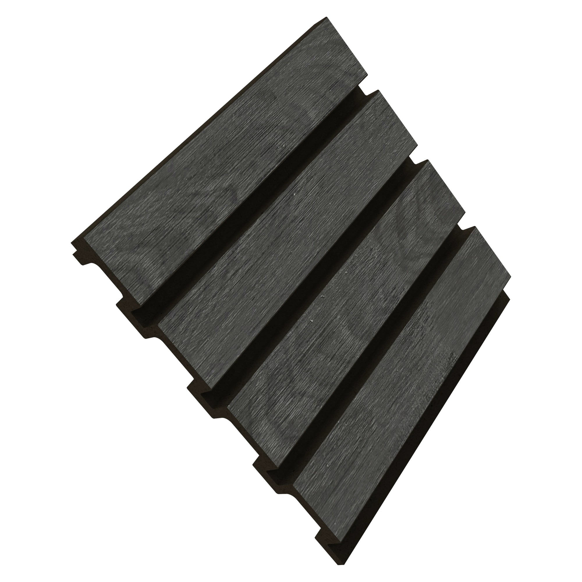 Aluvo 4 Slats Black Wood Waterproof Wall Panel