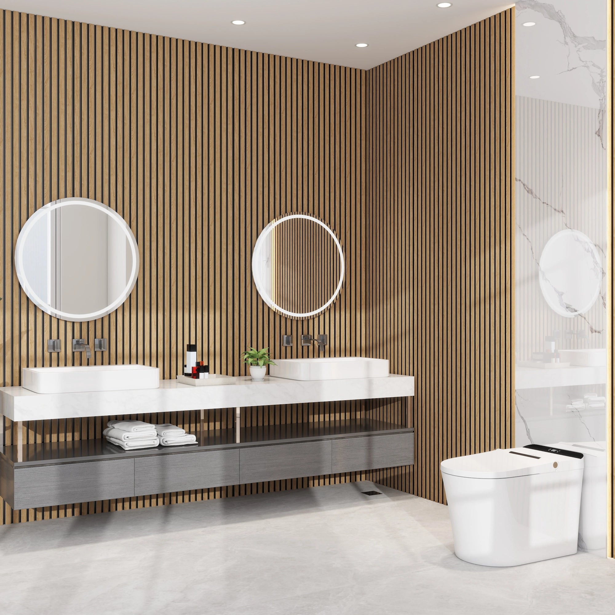 Aluvo 6 Slats Natural Oak Waterproof Wall Panel