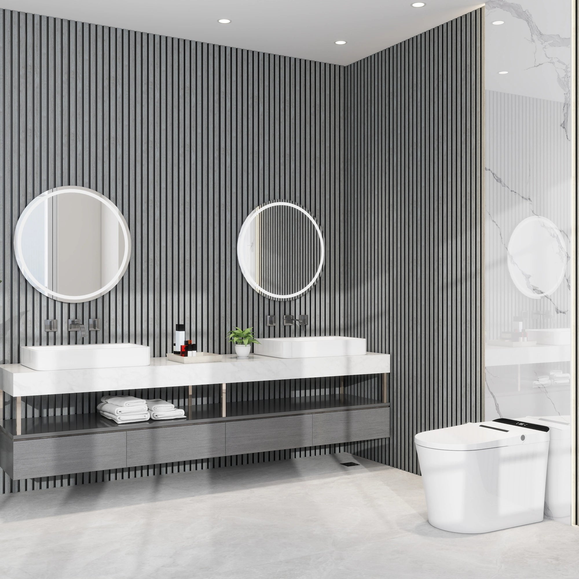 Aluvo 6 Slats Grey Oak Waterproof Wall Panel