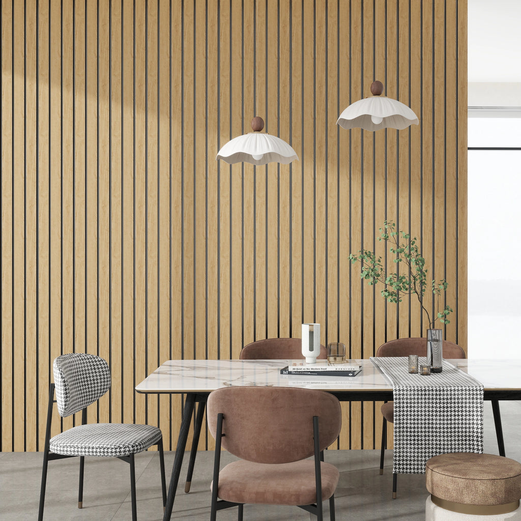 Aluvo 3 Slats Natural Oak Waterproof Wall Panel