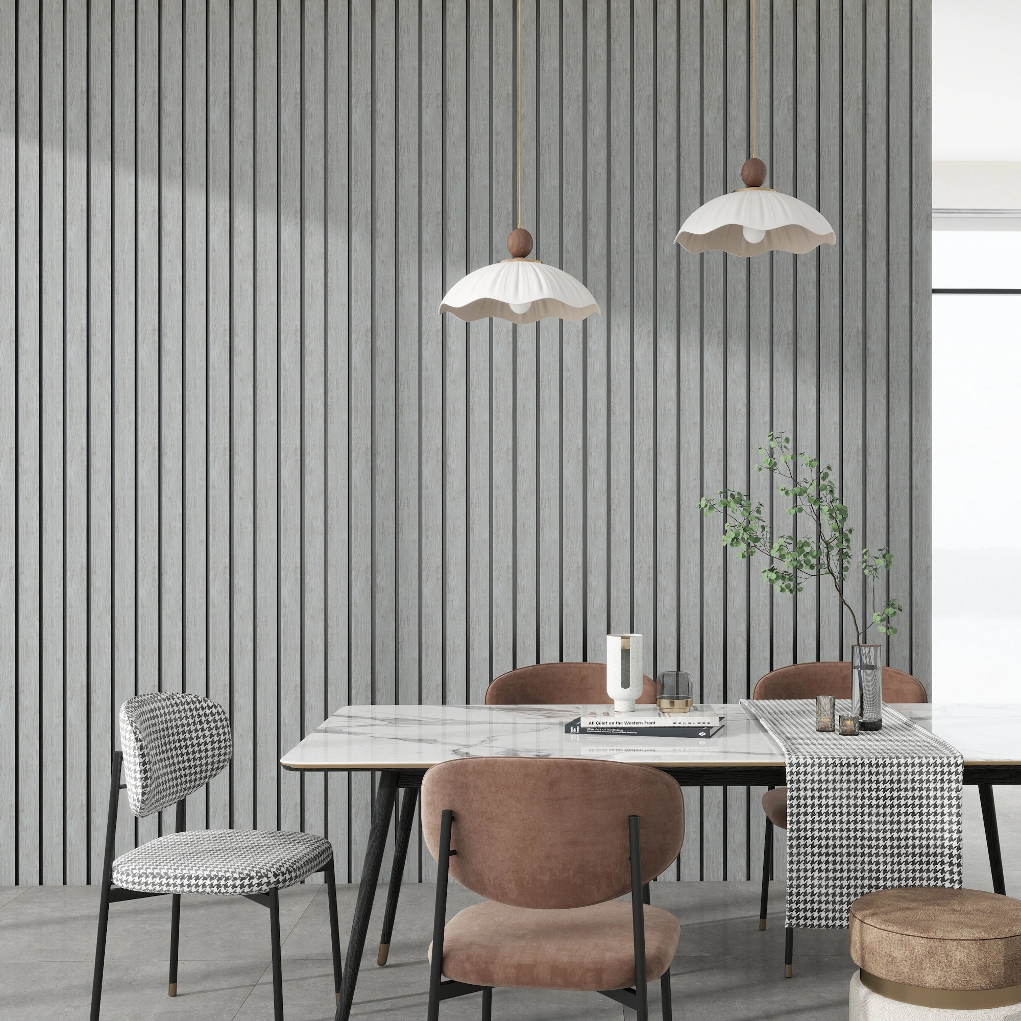 Aluvo 3 Slats Grey Oak Waterproof Wall Panel