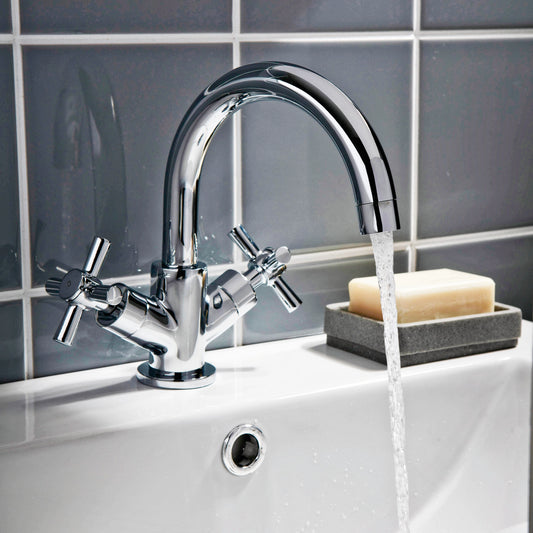 Kross Mono Side Lever Basin Mixer Tap with Push Waste