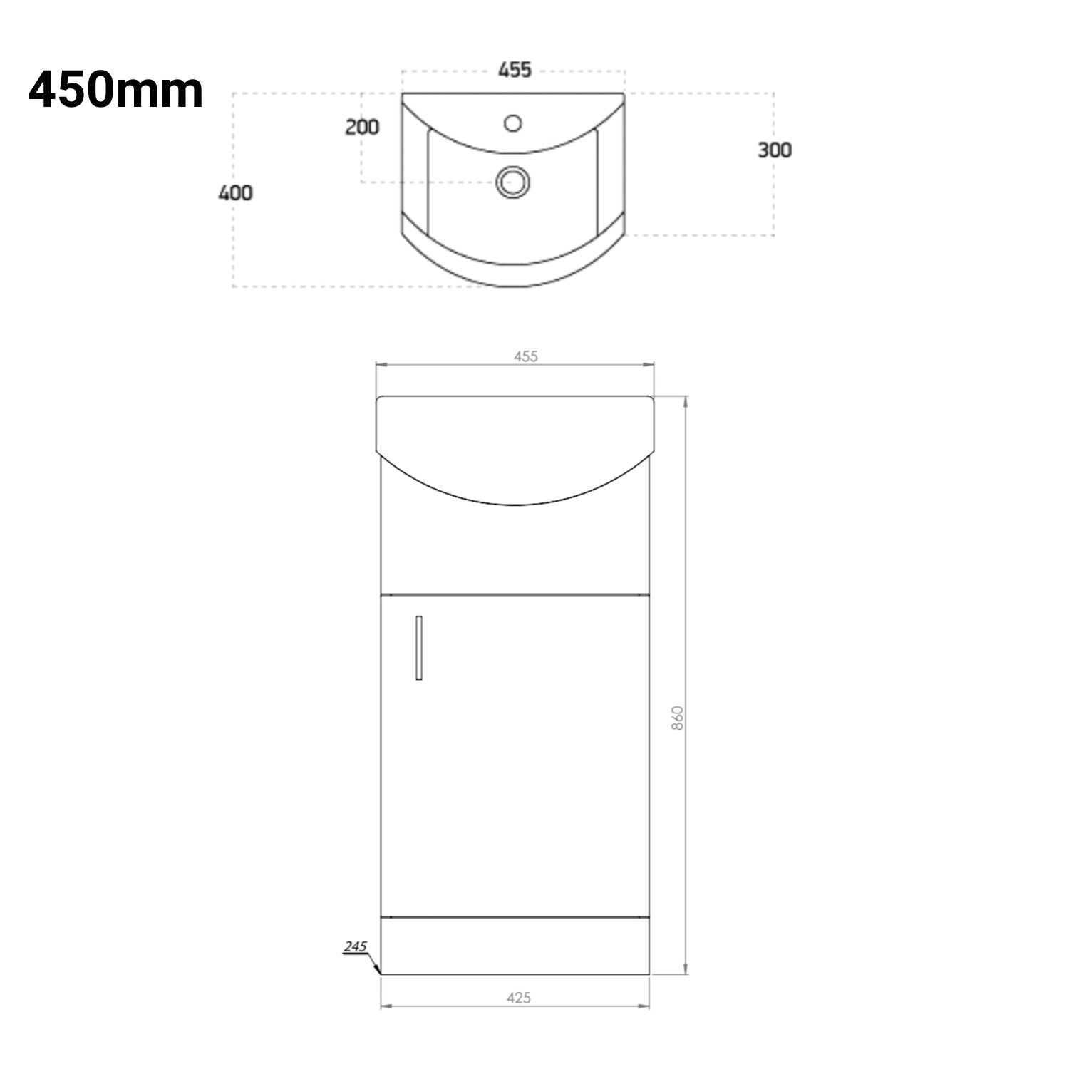 Lanza Floor Standing Basin Sink Vanity Unit