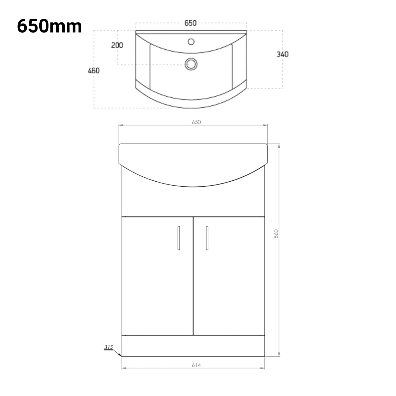 Lanza Floor Standing Basin Sink Vanity Unit