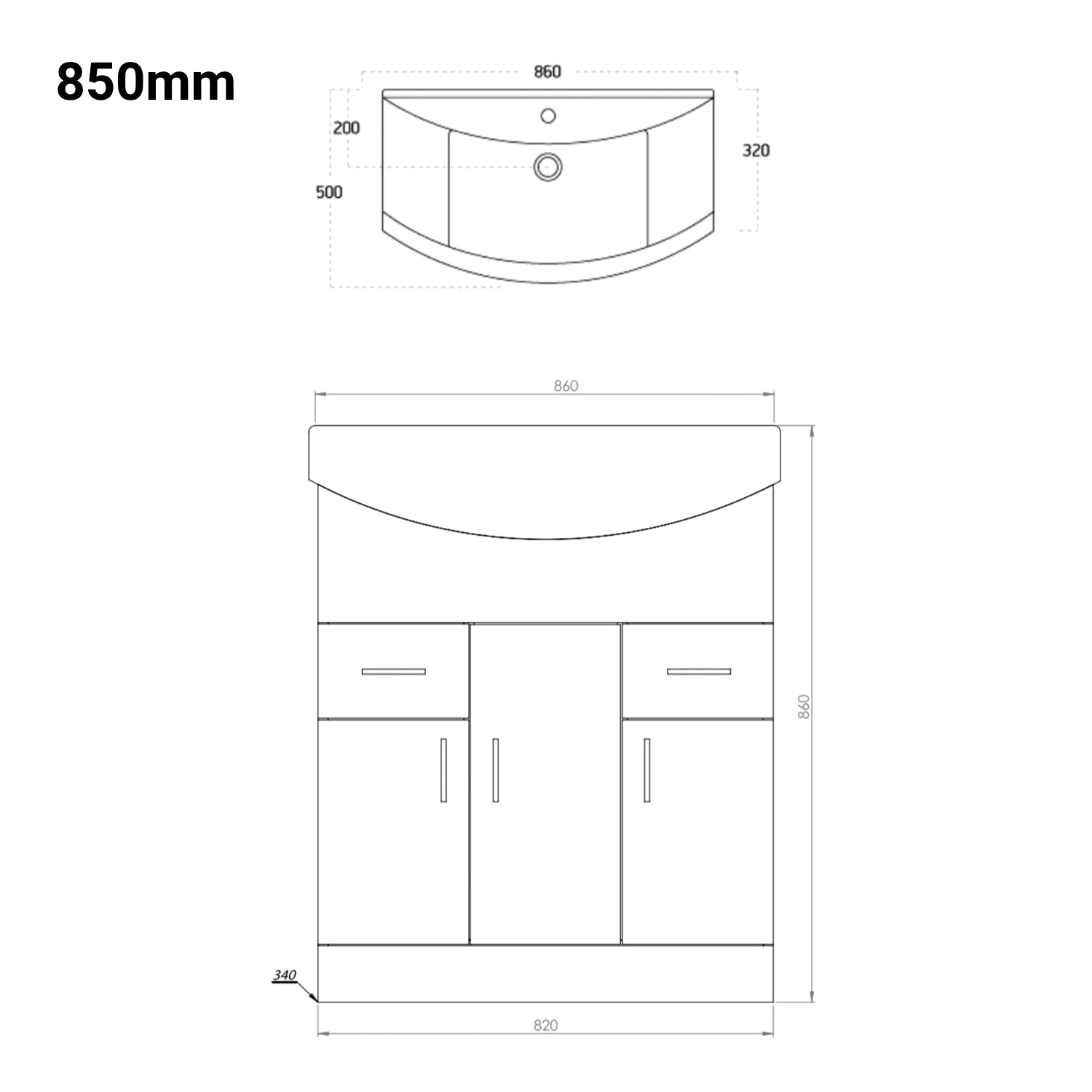Lanza Floor Standing Basin Sink Vanity Unit