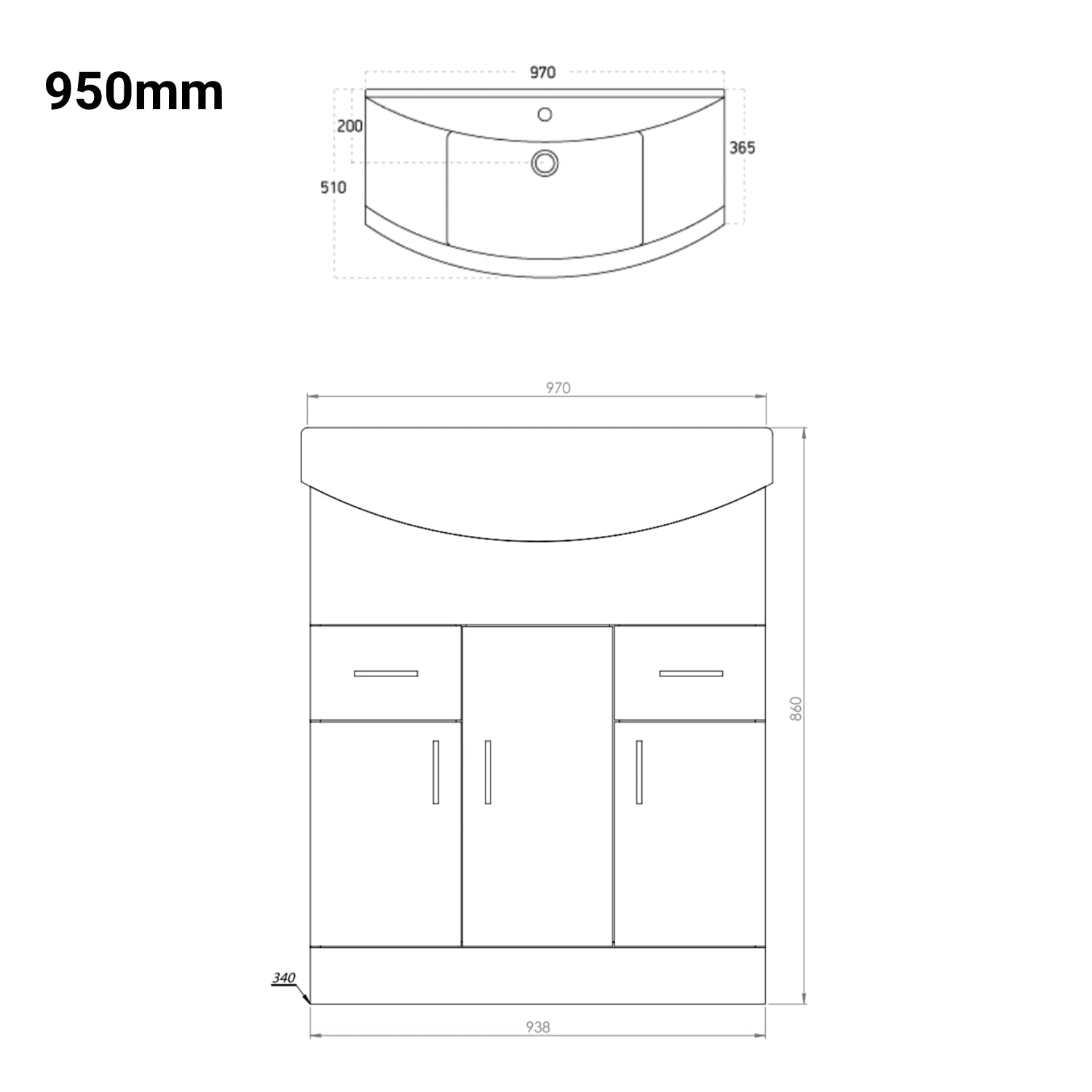 Lanza Floor Standing Basin Sink Vanity Unit