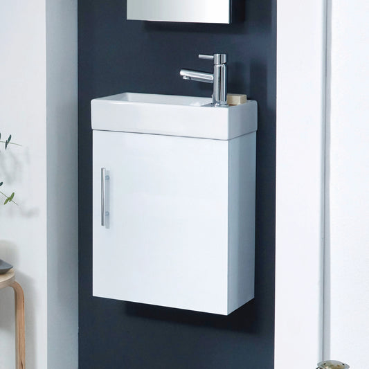 Lanza Cloakroom Wall Hung Basin Sink Vanity Unit