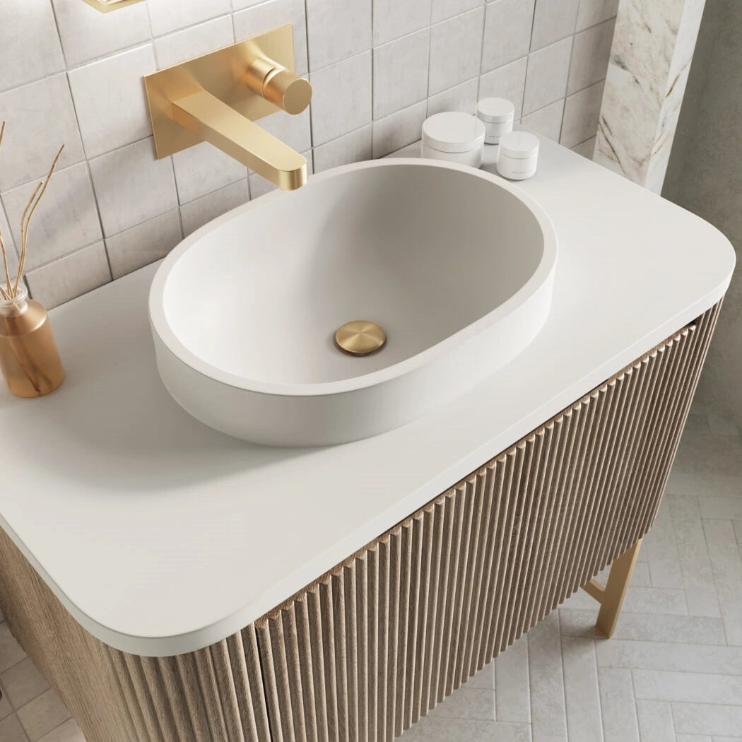 Linea Curve Wall Hung Basin Sink Vanity Unit