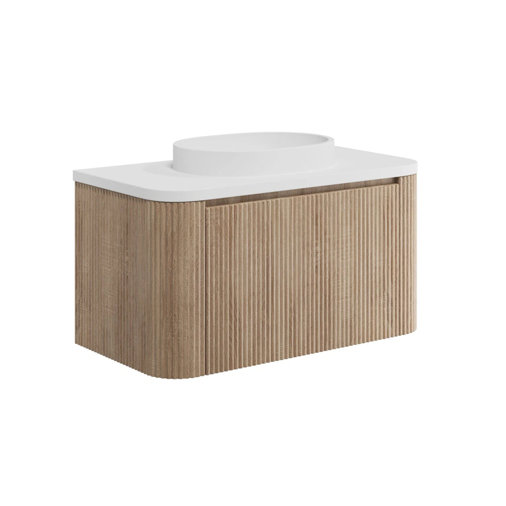 Linea Curve Wall Hung Basin Sink Vanity Unit