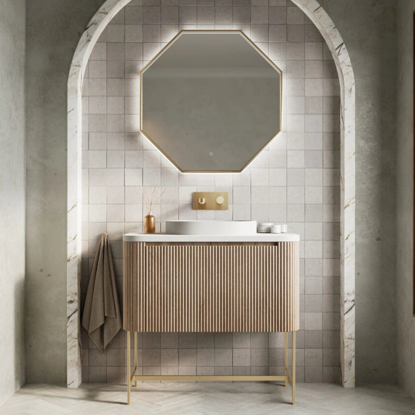 Linea Curve Wall Hung Basin Sink Vanity Unit