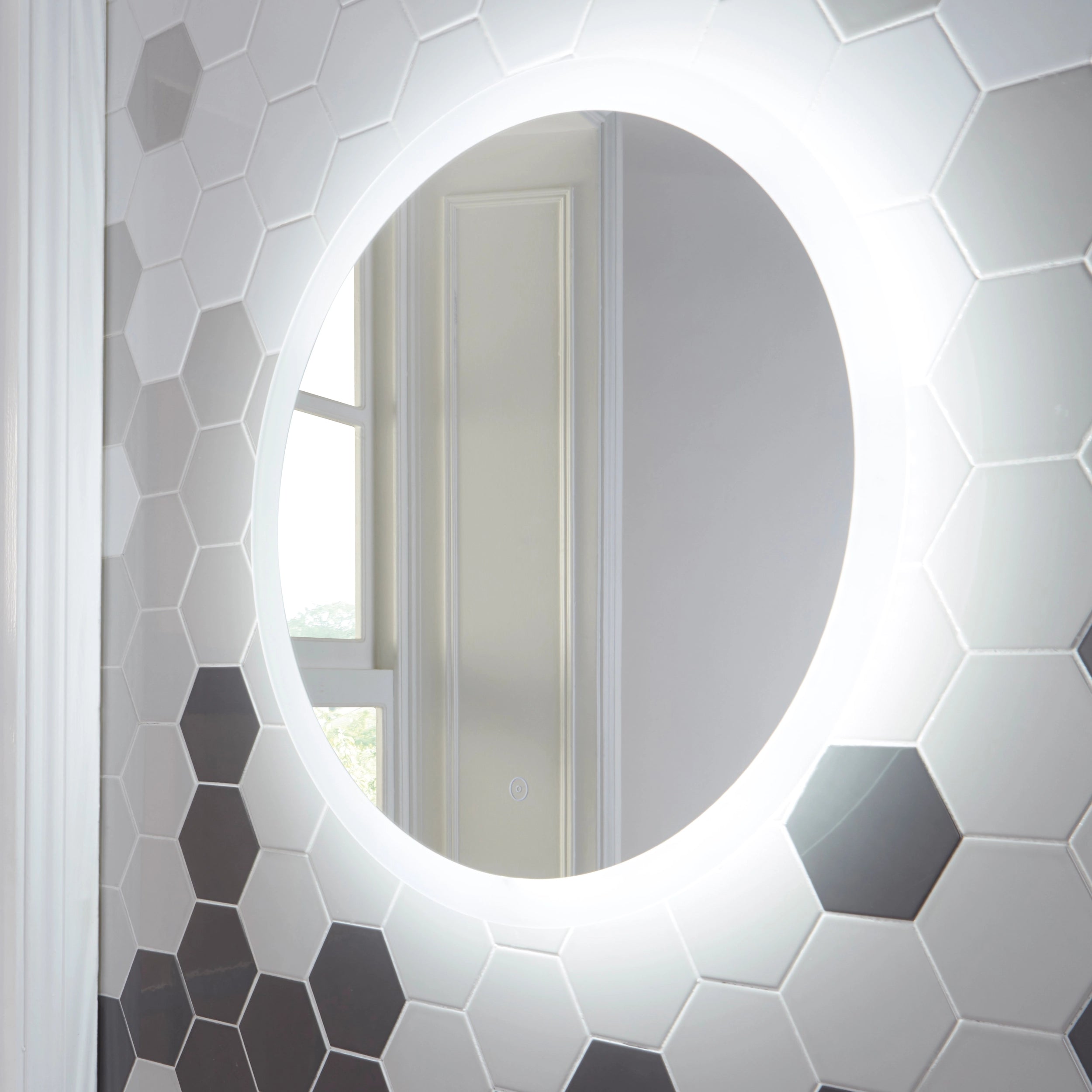 Lunar Wall Hung Round LED Mirror