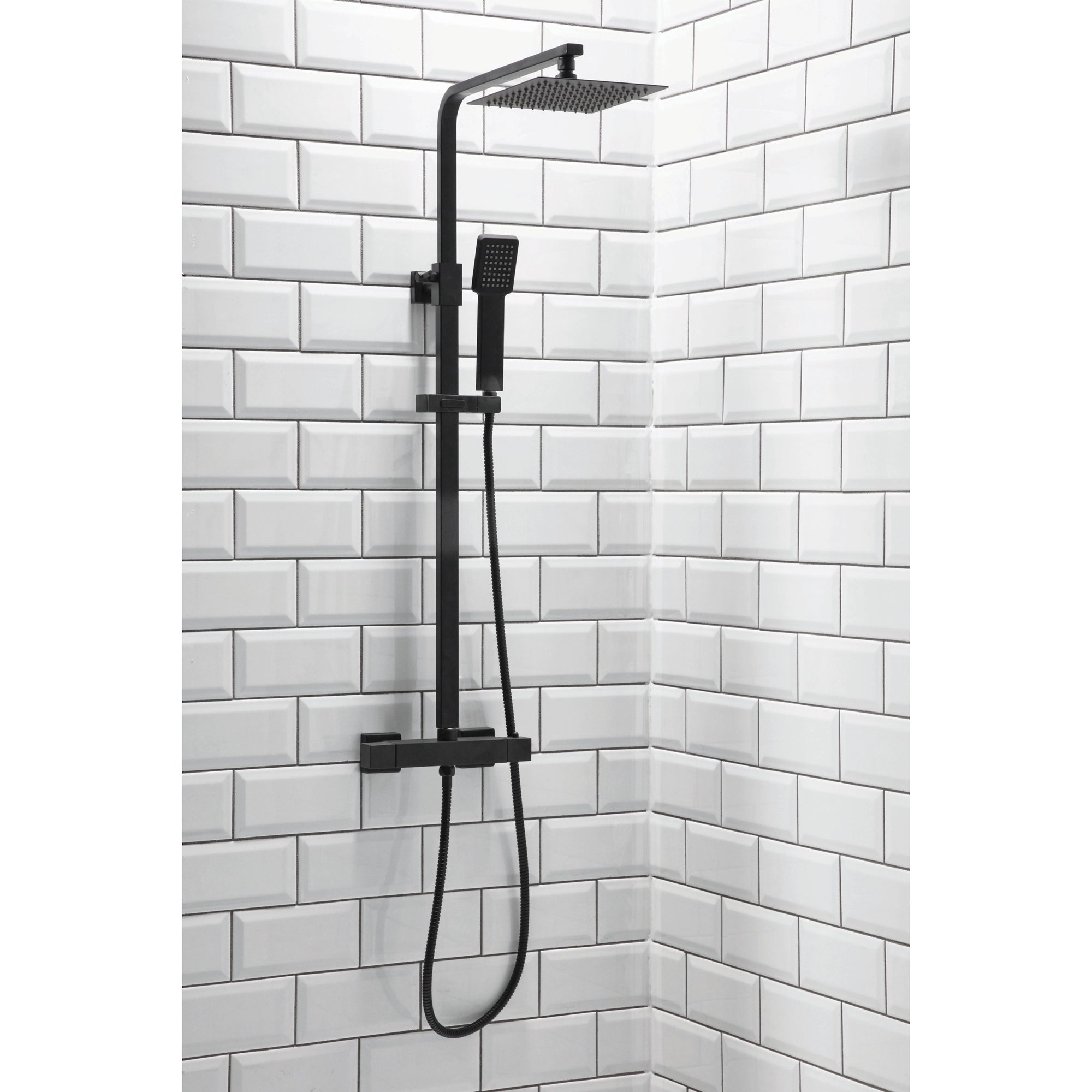 Lunar Square Rigid Riser Shower