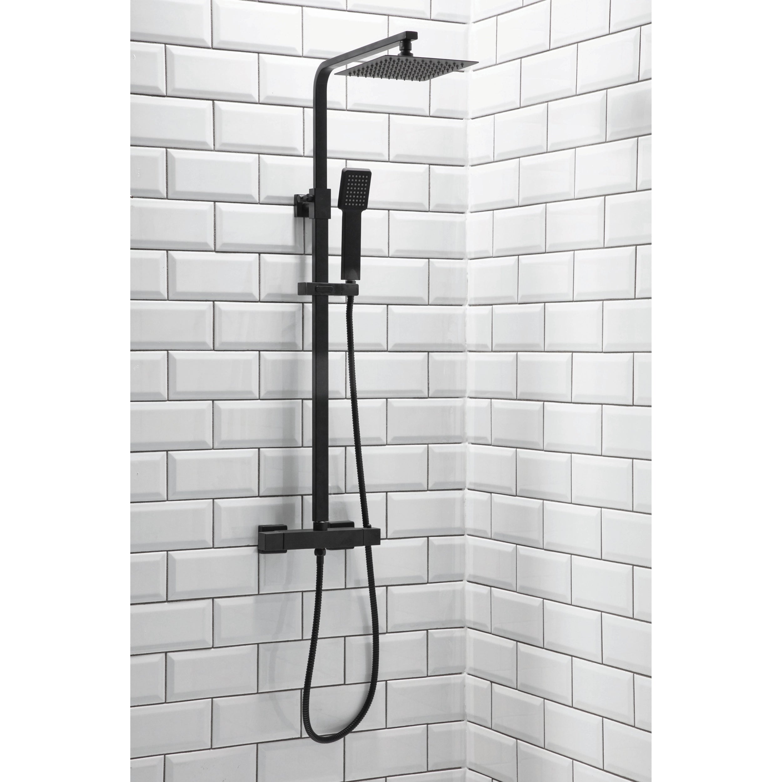 Lunar Square Rigid Riser Shower