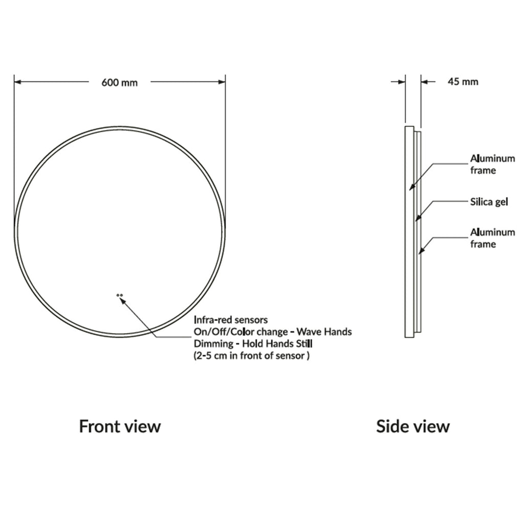 Macie Wall Hung Round LED Mirror