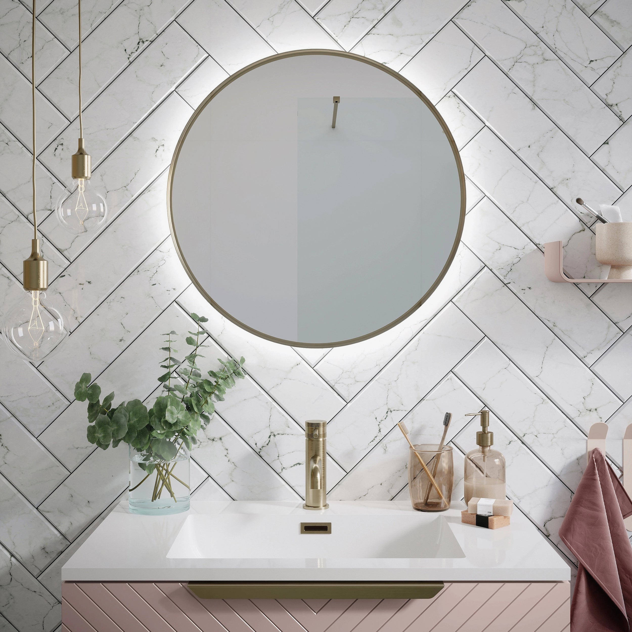 Macie Wall Hung Round LED Mirror