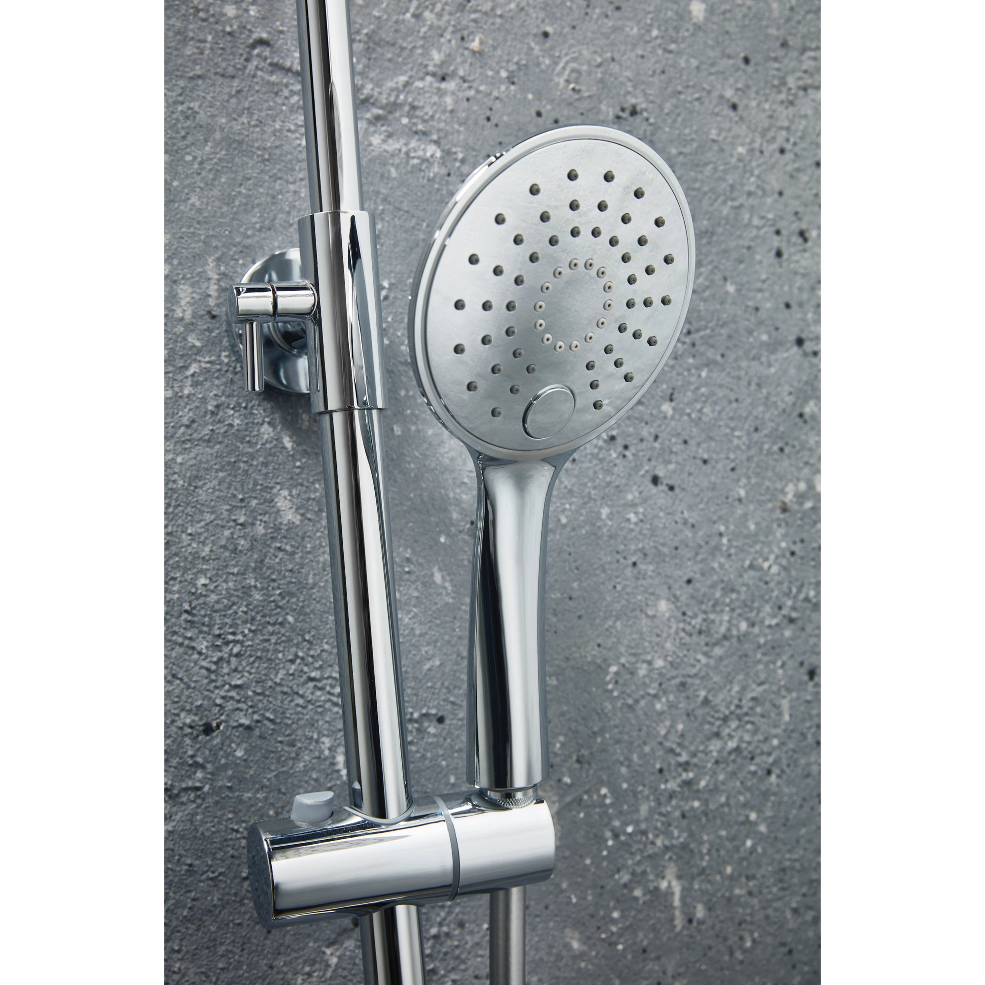 Messi Chrome Round Cool Touch Rigid Riser Shower
