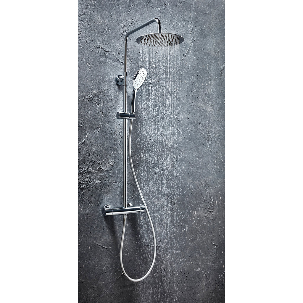 Messi Chrome Round Cool Touch Rigid Riser Shower