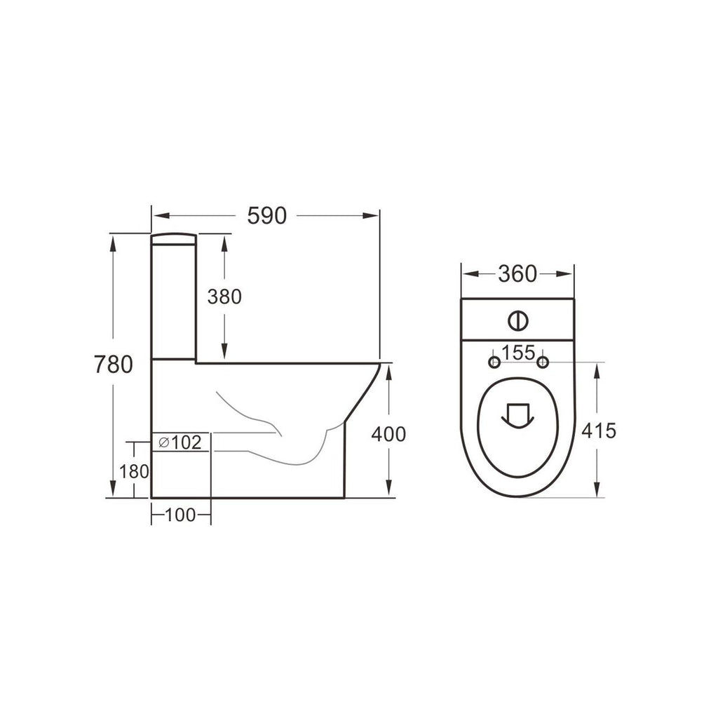 Middleton Rimless Closed Back Scudo WC Toilet with Soft Close Seat Option