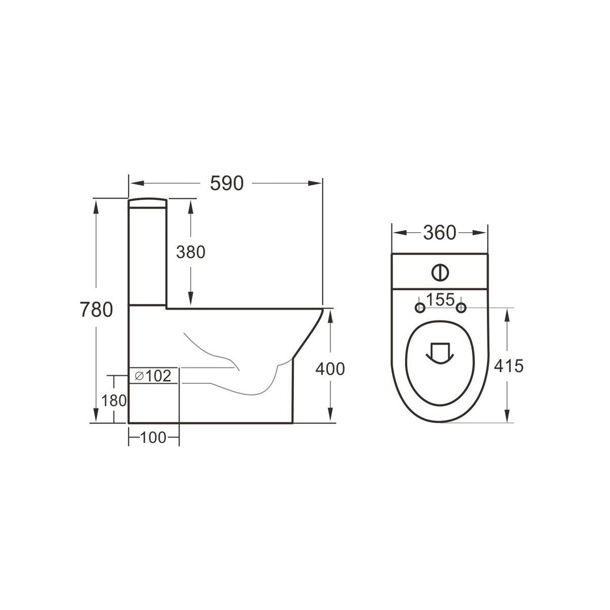 Middleton Rimless Closed Back Scudo WC Toilet with Soft Close Seat Option