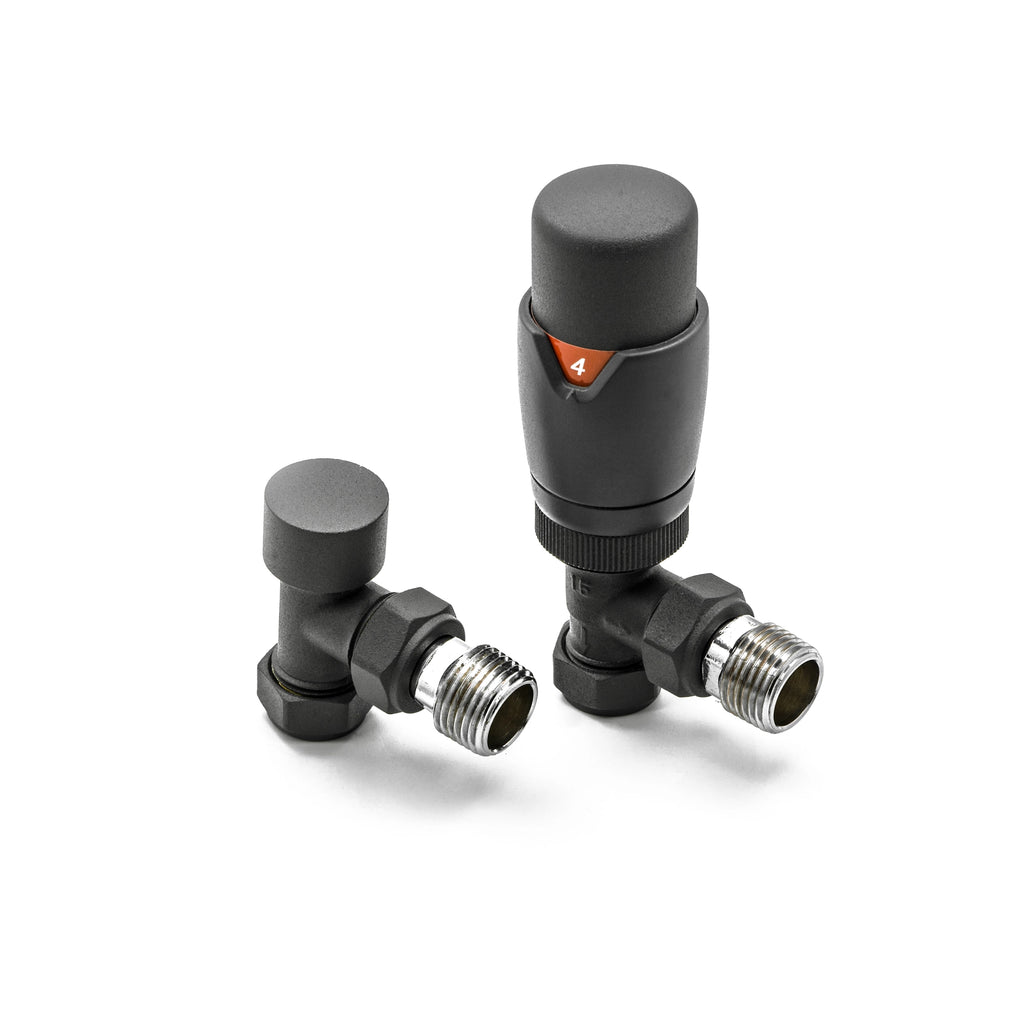 Reina Modal TRV Angled Radiator Valve and LockShield