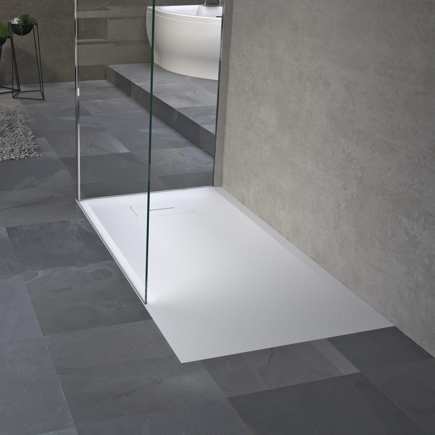 Novosolid Square & Rectangle Slim Anti-Slip Shower Tray