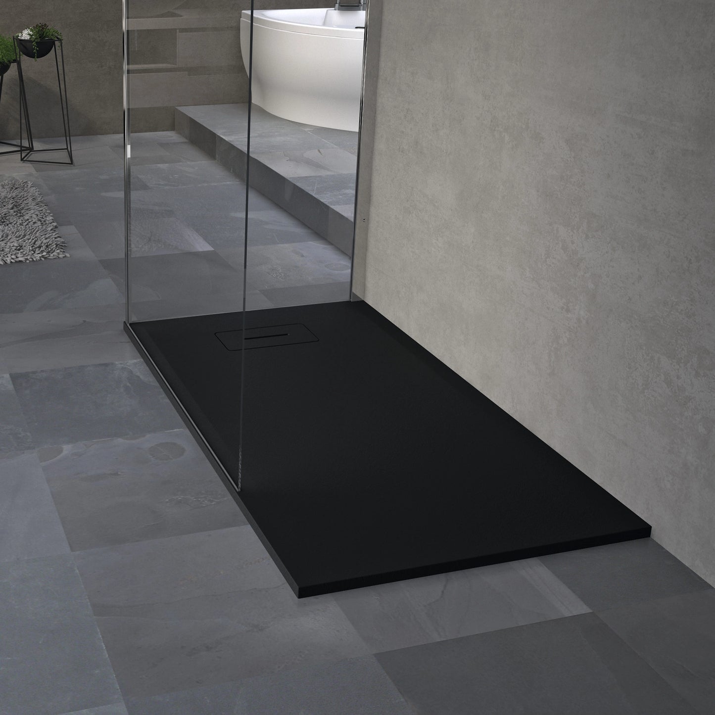 Novosolid Square & Rectangle Slim Anti-Slip Shower Tray