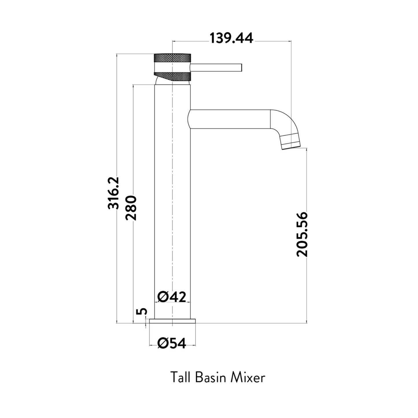 Core Tall Mono Basin Mixer Tap