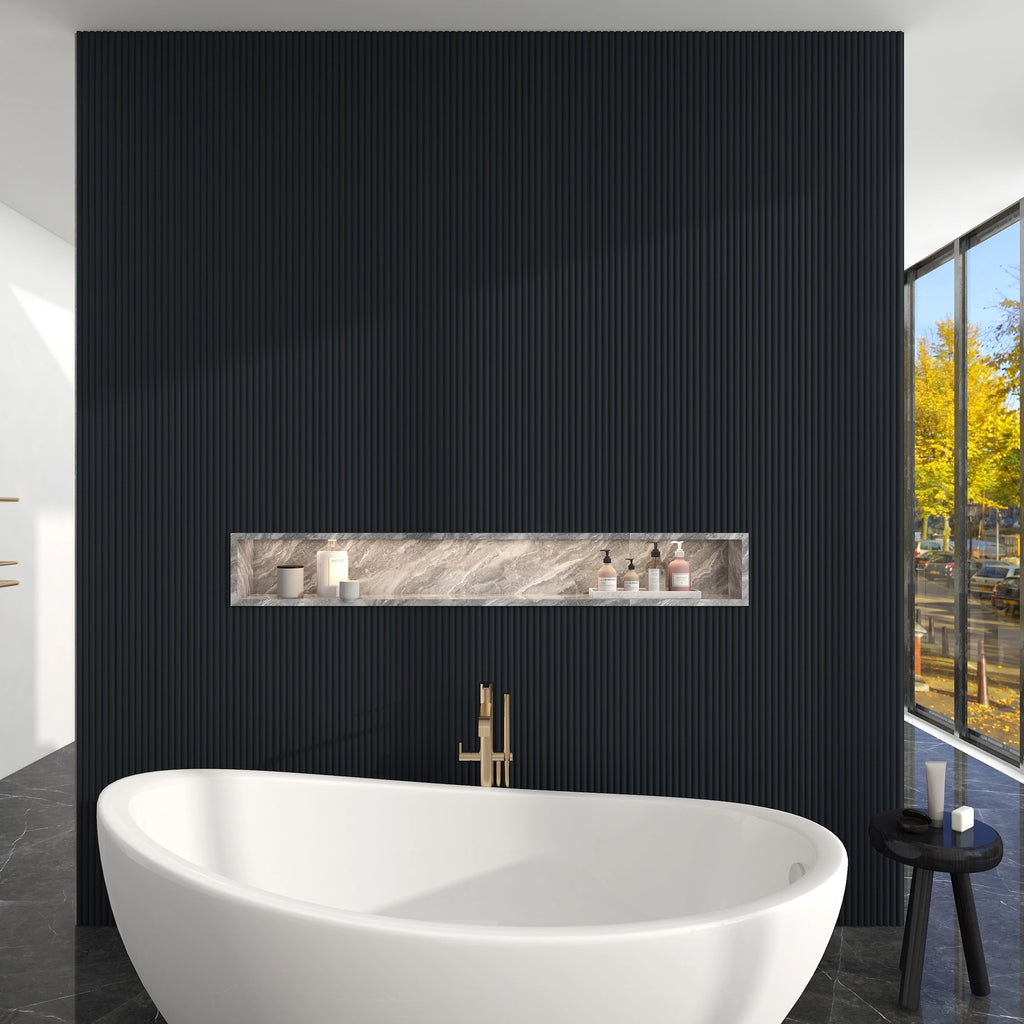 Aluvo Half Round Navy Waterproof Wall Panel