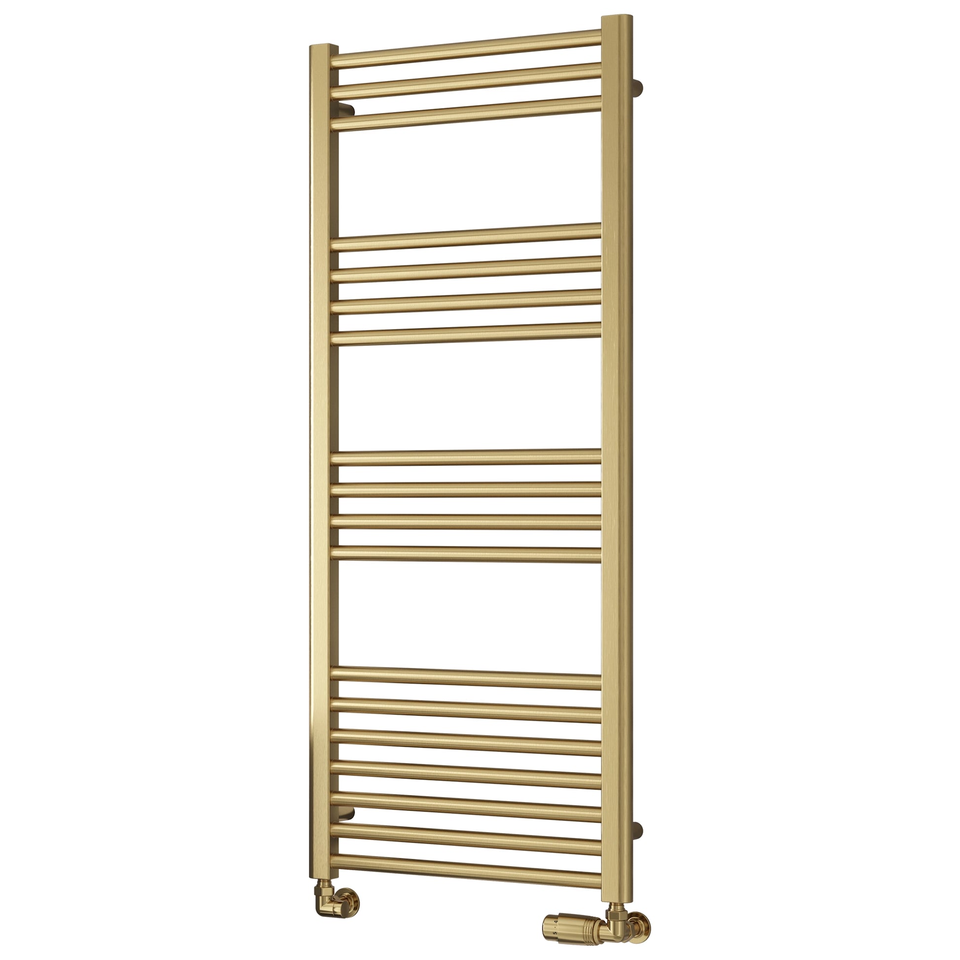Ottone Reina Designer Brushed Brass Straight Towel Rail Radiator
