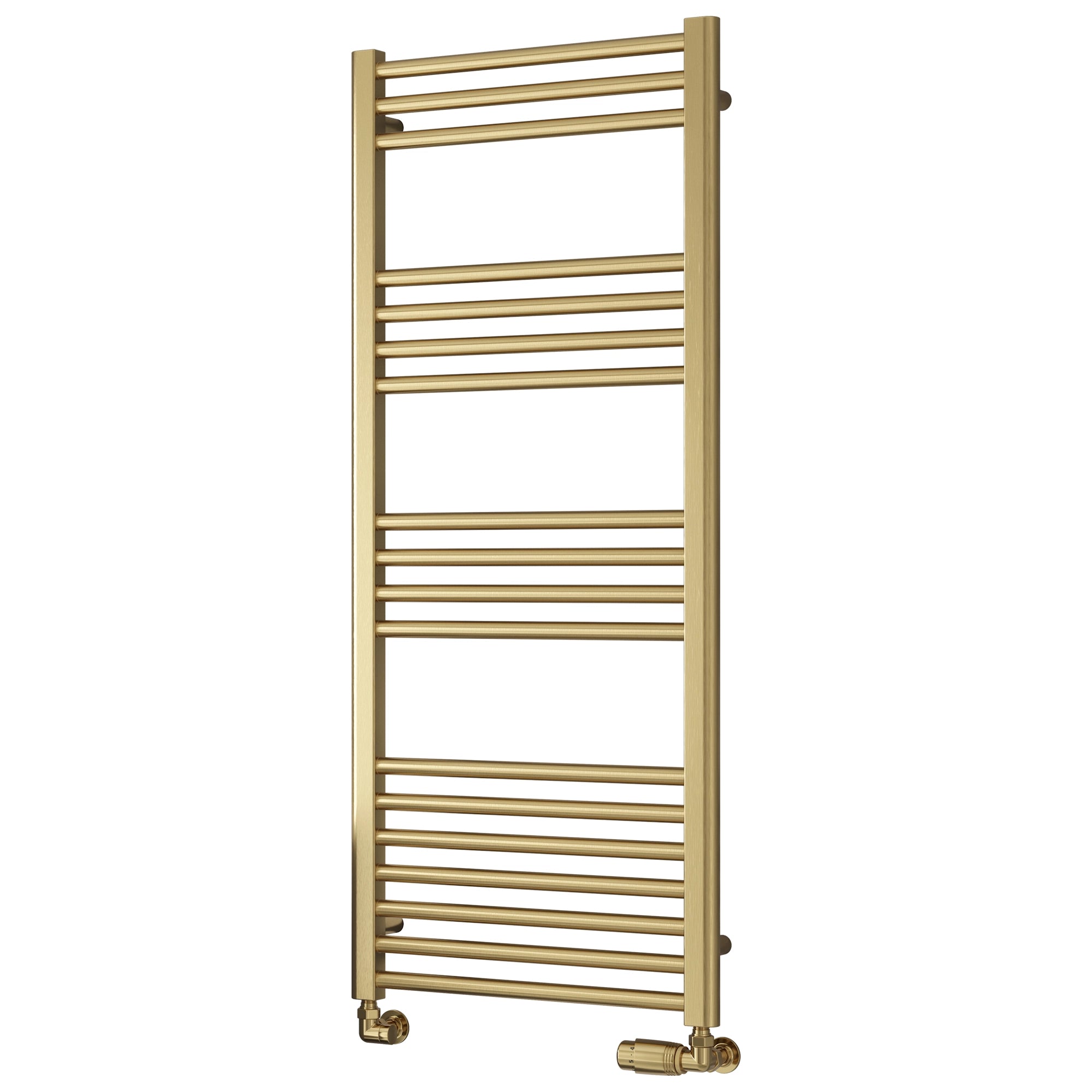Ottone Reina Designer Brushed Brass Straight Towel Rail Radiator