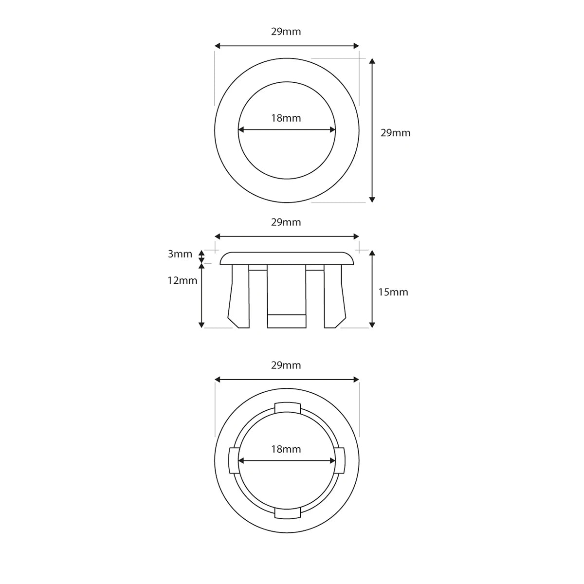 Round Basin Overflow Replacement Insert Covers