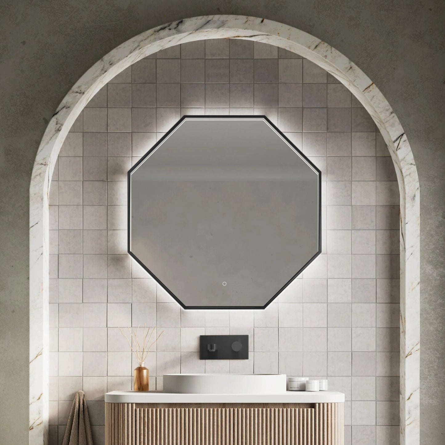 Passa Wall Hung Octaganal LED Mirror