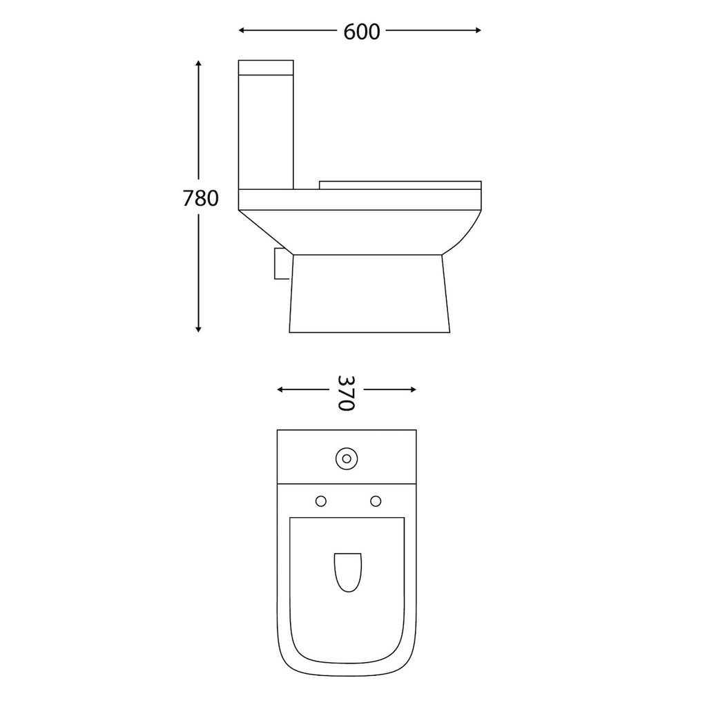 Porto Open Back Scudo WC Toilet with Soft Close Seat Option