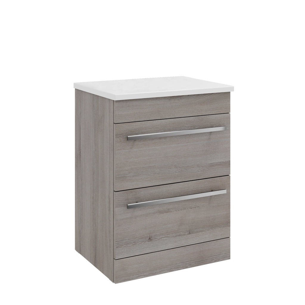 Purity Kartell Floor Standing Two Drawer 600mm Counter Top Vanity Unit