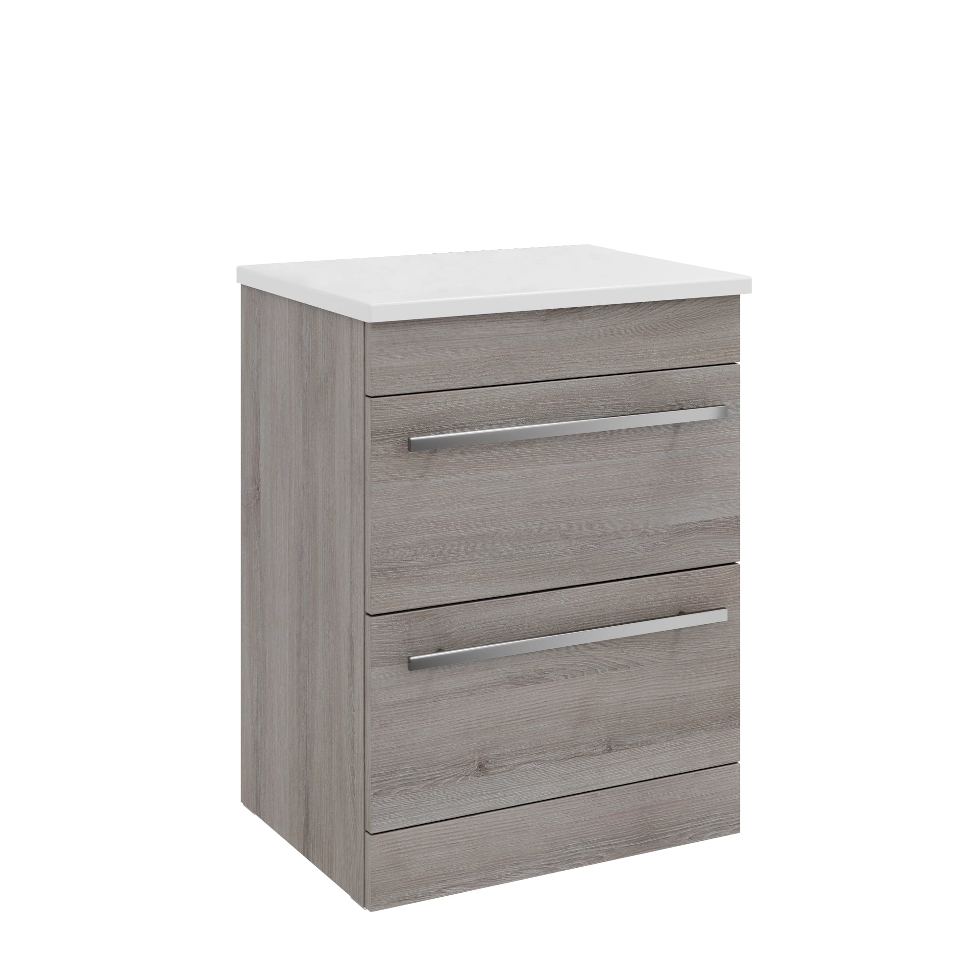 Purity Kartell Floor Standing Two Drawer 600mm Counter Top Vanity Unit