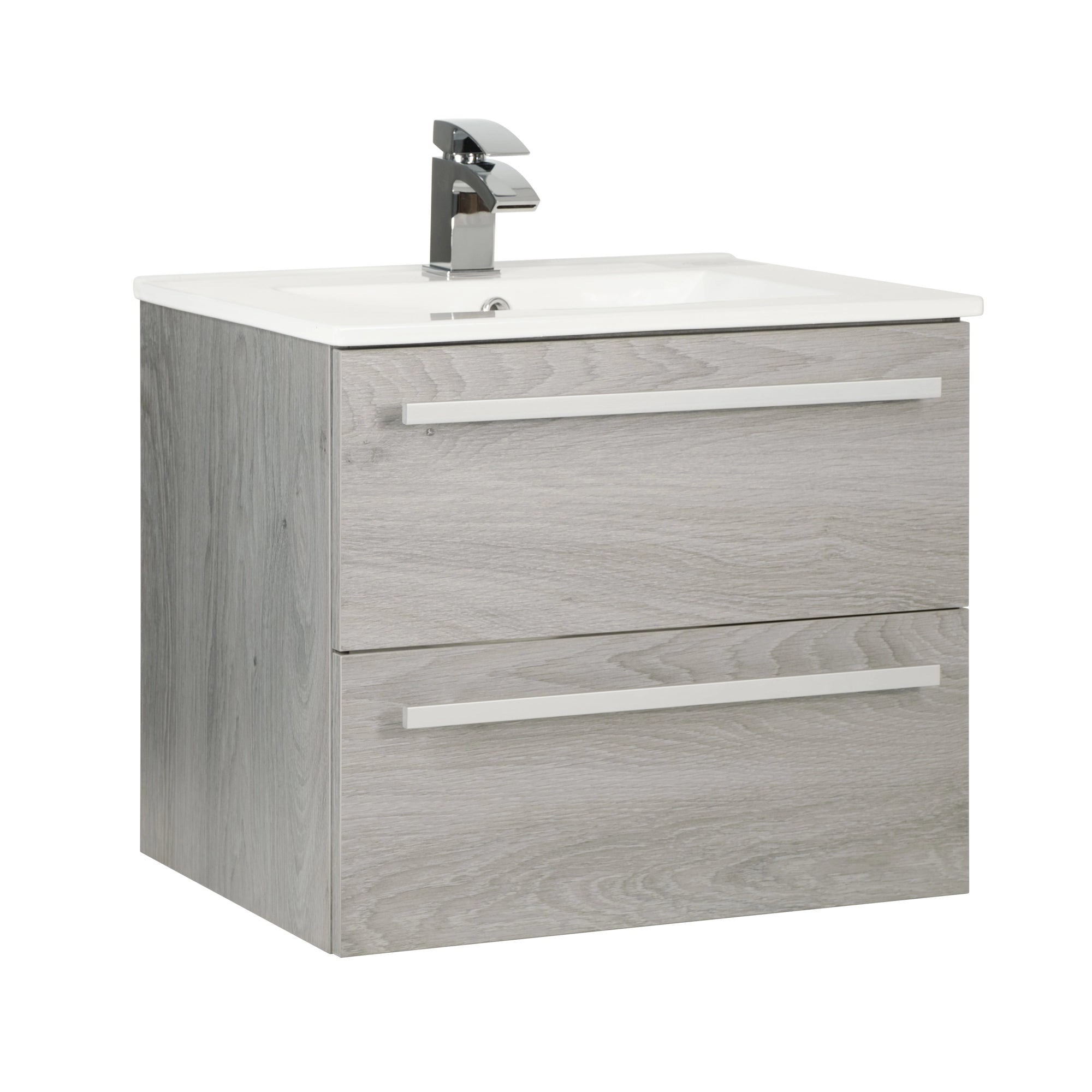 Purity Kartell Wall Mounted Two Drawer 600mm Basin Sink Vanity Unit